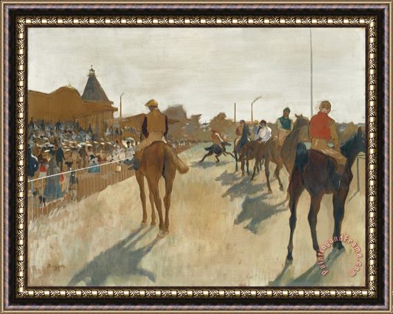 Edgar Degas Race Horses Before The Stands, Ca. 1866 68 Framed Print