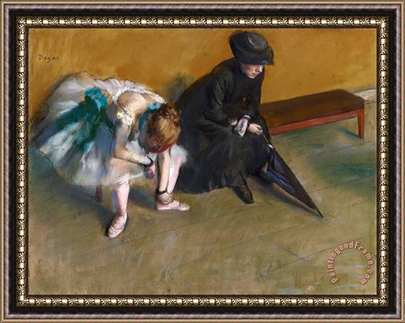 Edgar Degas Waiting Framed Painting