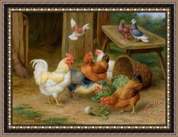 Edgar Hunt The Pecking Order Framed Painting