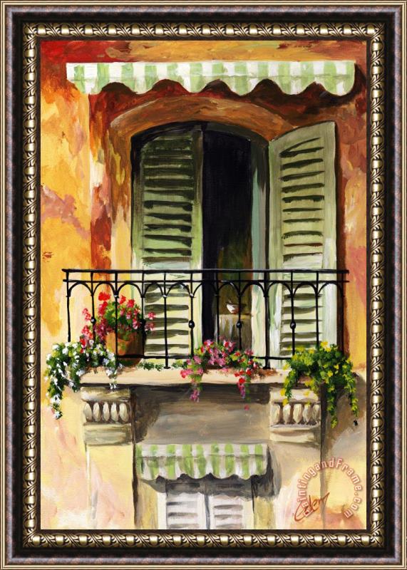 Edit Voros Balcony Of Genova Framed Painting