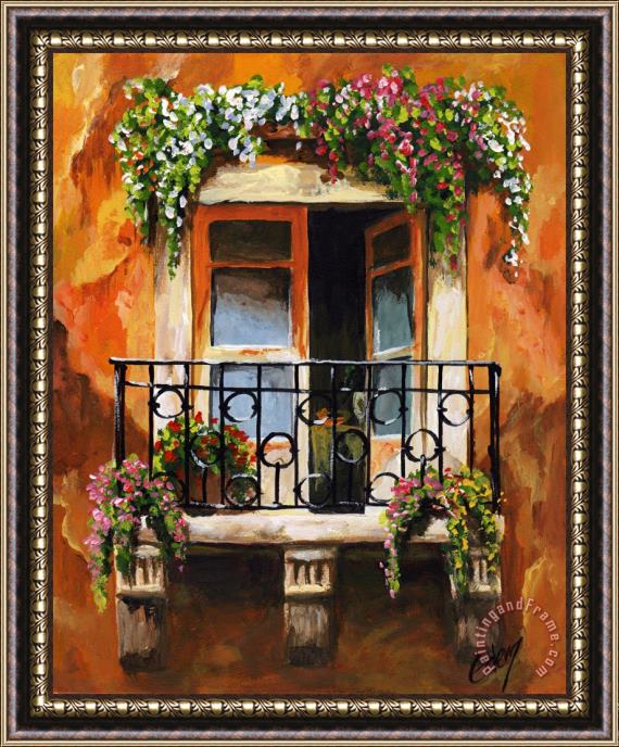Edit Voros Balcony Of Livorno Framed Painting
