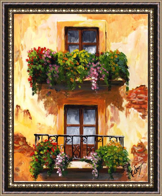 Edit Voros Balcony Of Palermo Framed Painting