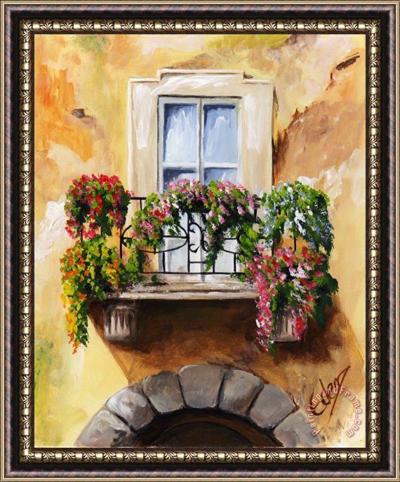 Edit Voros Balcony Of Parma Framed Painting