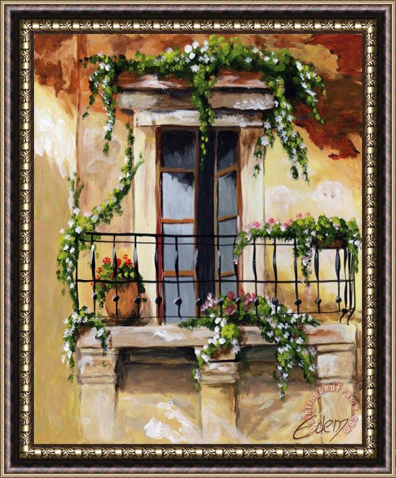 Edit Voros Balcony Of Siena Framed Painting