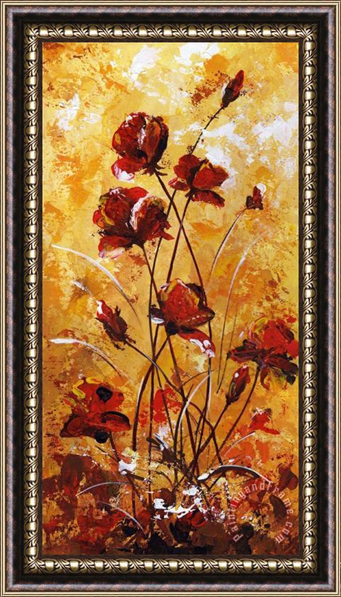 Edit Voros My flowers - Rust poppies Framed Print