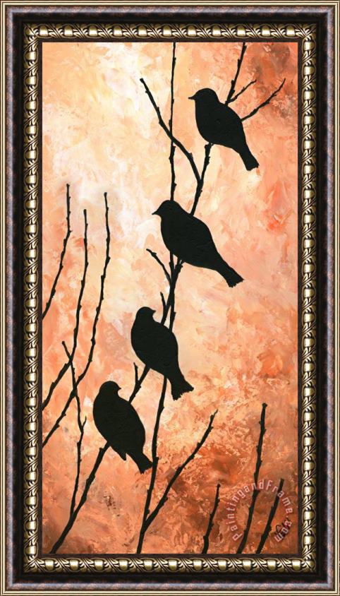 Edit Voros Night Birds 004 Framed Painting