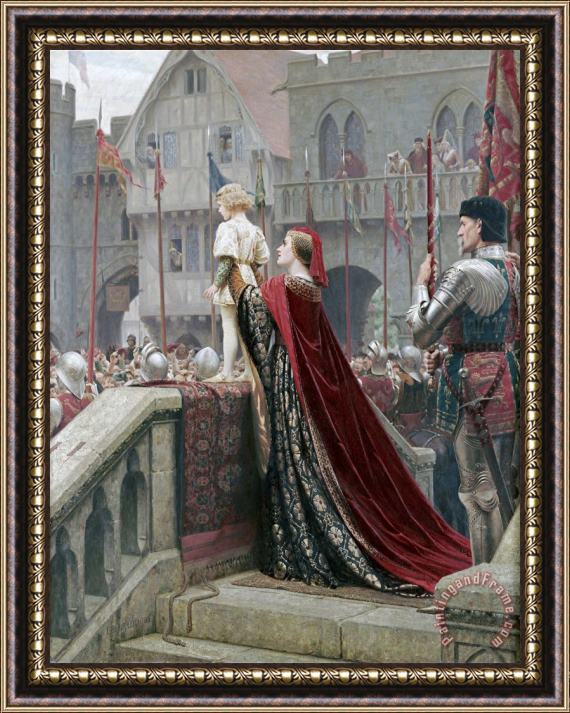 Edmund Blair Leighton A Little Prince Likely in Time to Bless a Royal Throne Framed Painting