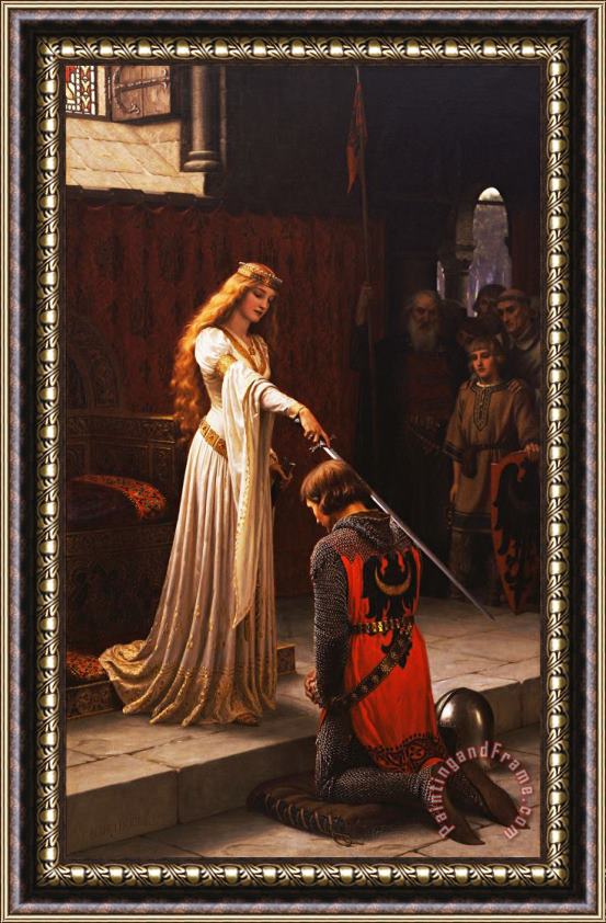 Edmund Blair Leighton The Accolade Framed Painting