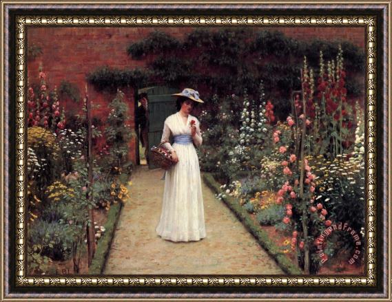 Edmund Blair Leighton The Rose Garden Framed Painting