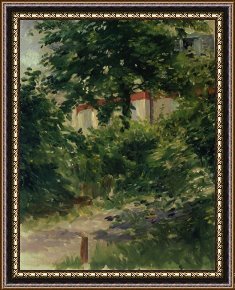 Around The Corner Framed Prints - A Corner of the Garden in Rueil by Edouard Manet