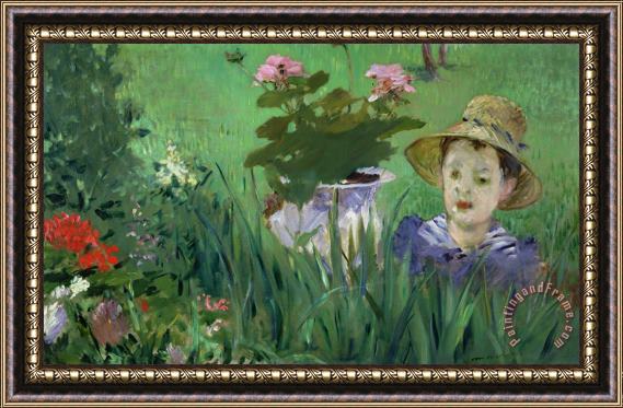 Edouard Manet Child in the Flowers Framed Print