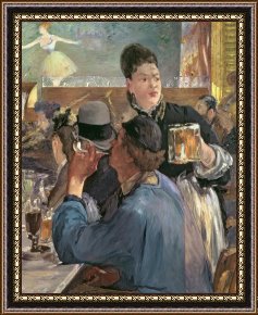 Around The Corner Framed Prints - Corner of a Cafe-Concert by Edouard Manet