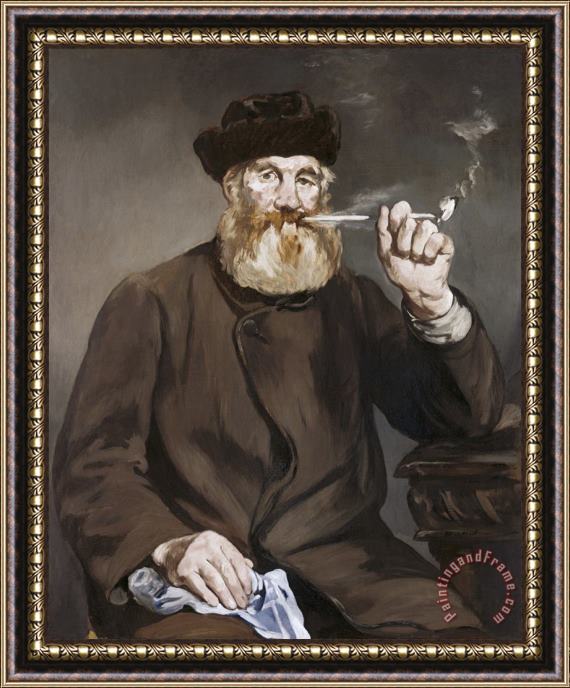 Edouard Manet Man Smoking a Pipe Framed Print