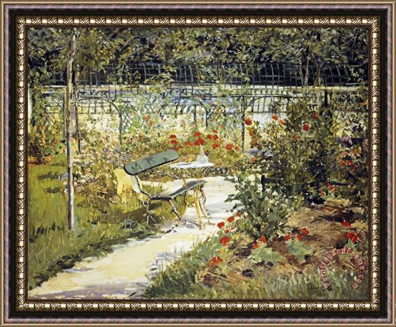 Edouard Manet The Garden of Manet Framed Print