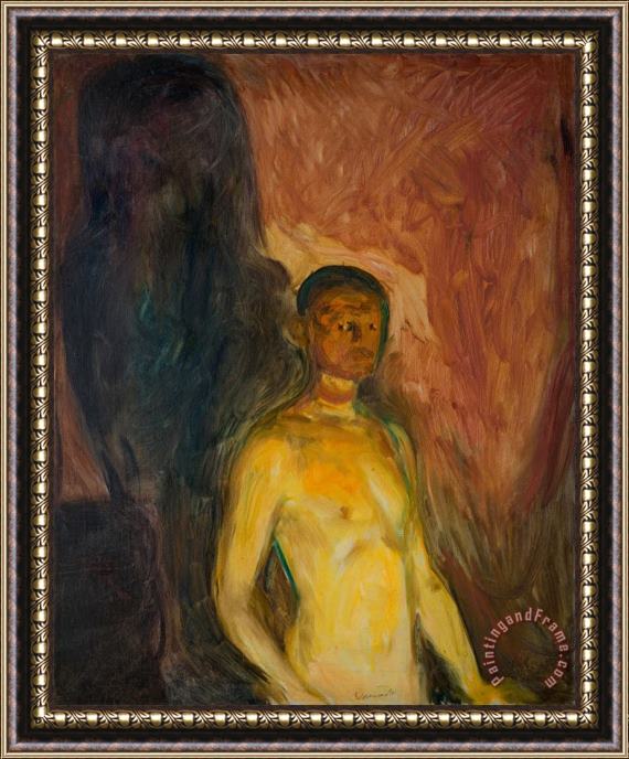 Edvard Munch Self Portrait in Hell Framed Print