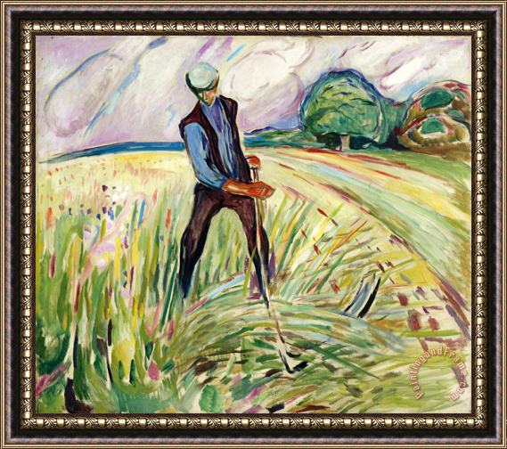 Edvard Munch The Haymaker Framed Painting