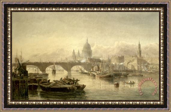 Edward Angelo Goodall St Paul S Cathedral And London Bridge From The Surrey Side Framed Print