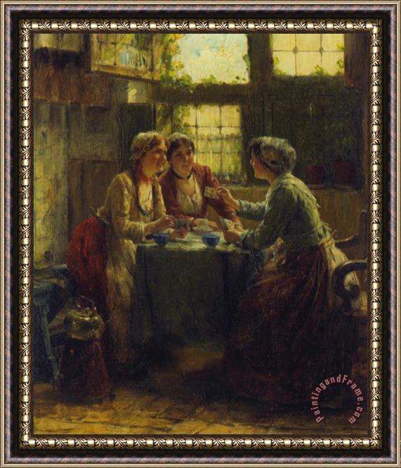 Edward Antoon Portielje Card Players Framed Painting