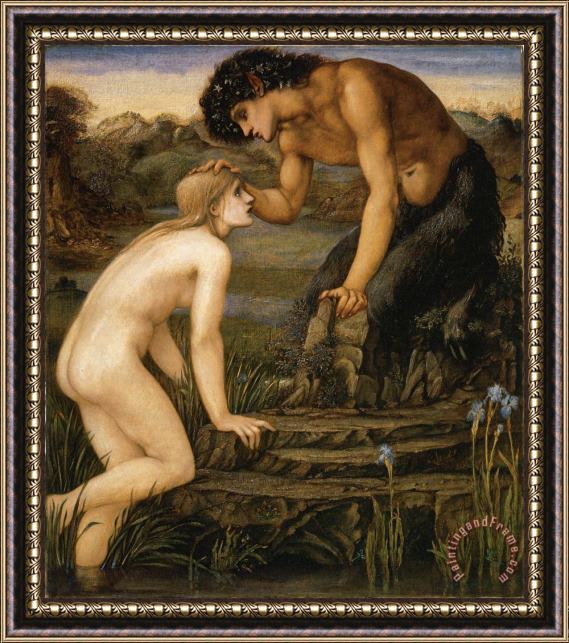 Edward Burne Jones Pan And Psyche Framed Painting