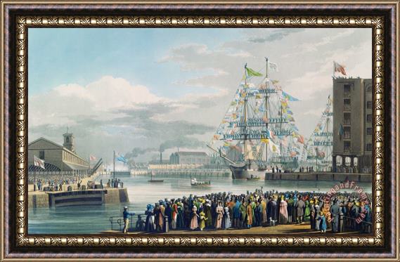 Edward Duncan The Opening of Saint Katharine Docks Framed Print