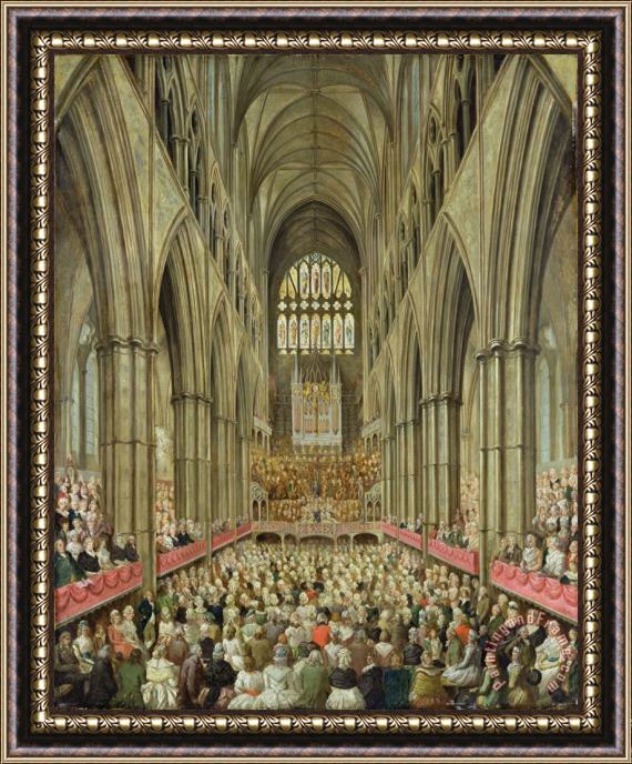 Edward Edwards An Interior View of Westminster Abbey on the Commemoration of Handel's Centenary Framed Painting