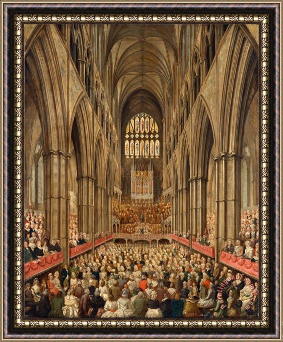 Edward Edwards Interior View of Westminster Abbey on The Commemoration of Handel, Taken From The Manager's Box Framed Print