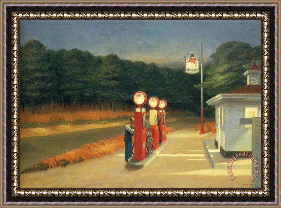 Edward Hopper Gas Framed Painting