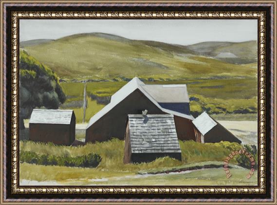 Edward Hopper Roofs of The Cobb Barn Framed Painting