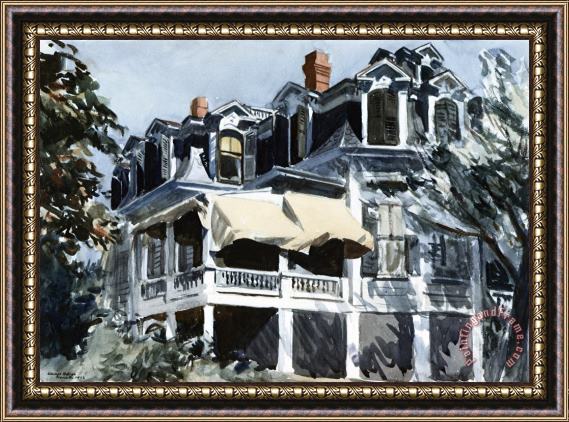 Edward Hopper The Mansard Roof Framed Painting