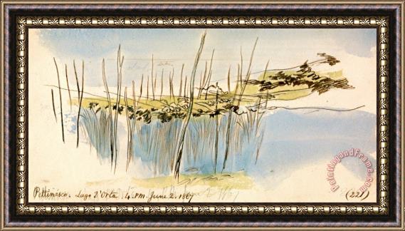 Edward Lear Pettenasco, Lago D'orta, 4 00 Pm, 2 June 1867 (221) Framed Print