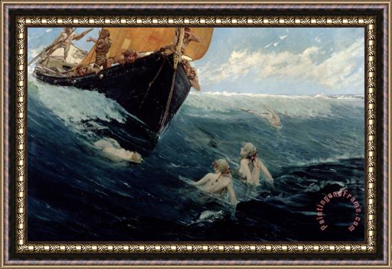 Edward Matthew Hale The Mermaid's Rock Framed Print