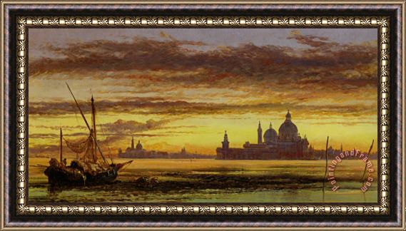 Edward William Cooke Sunset Sky, Salute And San Giorgio Maggiore Framed Print