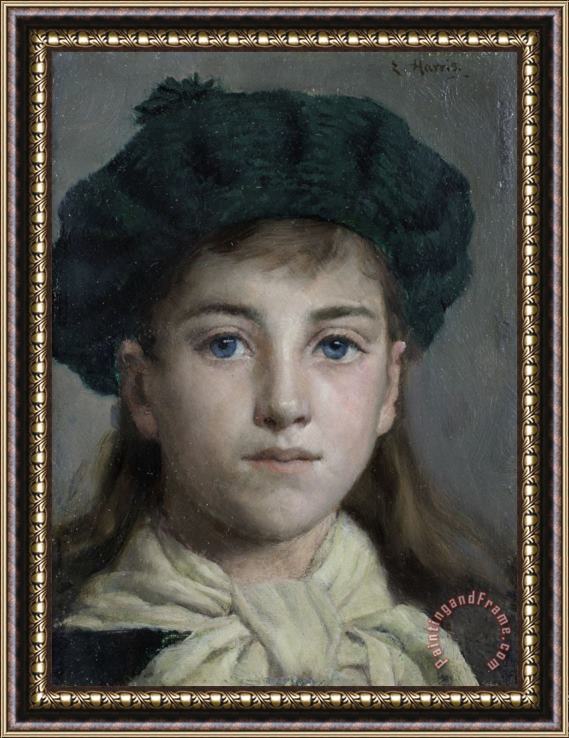 Edwin Harris Portrait of a Girl Framed Painting
