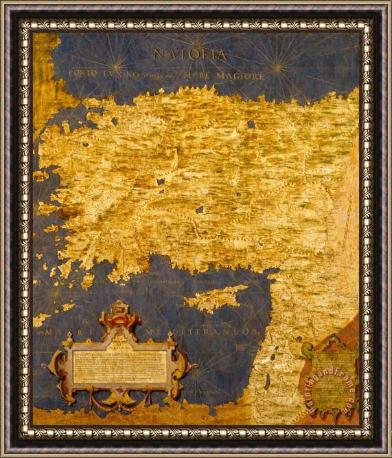 Egnazio Danti Anatolian Peninsula with Ancient Toponyms And Middle East Framed Painting