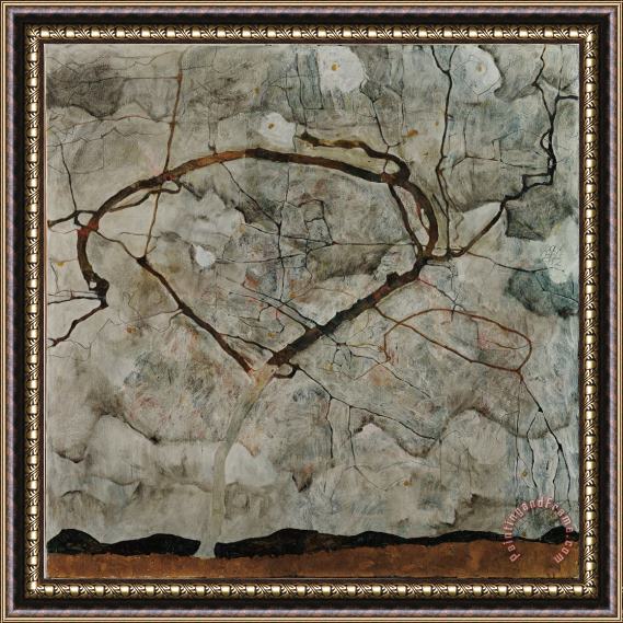 Egon Schiele Autumn Tree in Stirred Air (winter Tree) Framed Painting