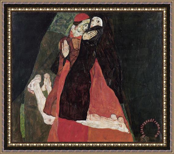 Egon Schiele Cardinal And Nun (tenderness) Framed Print