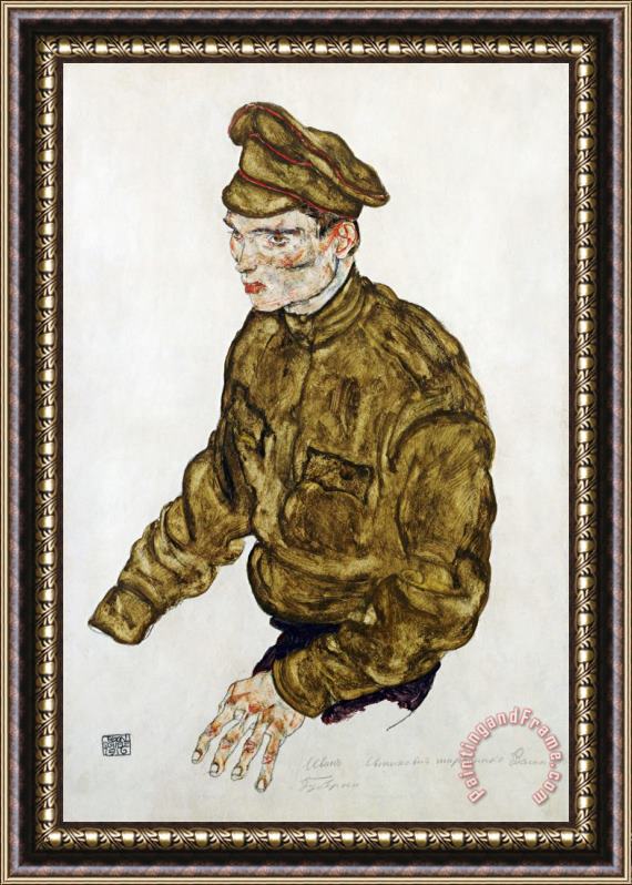Egon Schiele Russian Prisioner of War Framed Painting