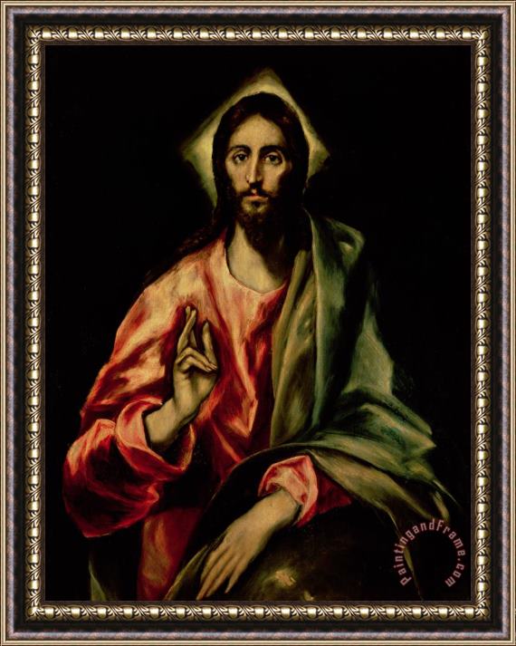 El Greco Christ Blessing Framed Painting
