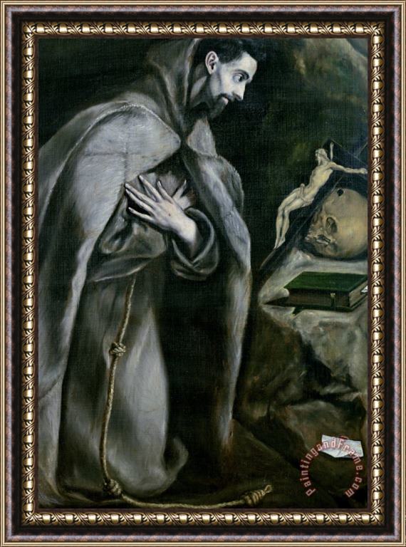 El Greco Domenico Theotocopuli St Francis Of Assisi Framed Print