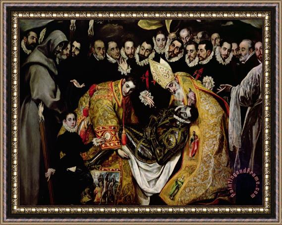 El Greco Domenico Theotocopuli The Burial Of Count Orgaz From A Legend Of 1323 Detail Of A Young Page Framed Painting