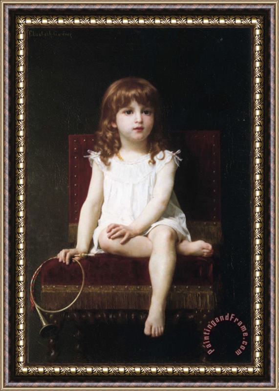 Elizabeth Jane Gardner Bouguereau Portrait of Rudyard Kipling's Daughter Framed Painting