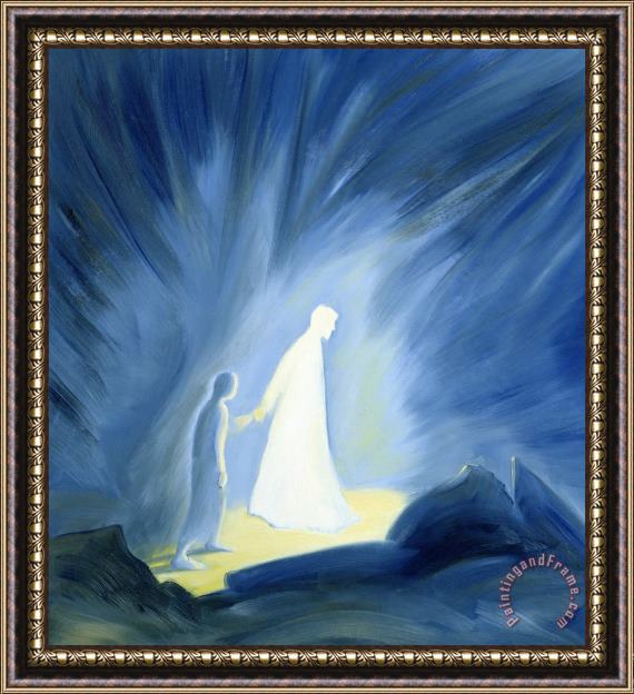 Elizabeth Wang Even in the darkness of out sufferings Jesus is close to us Framed Painting