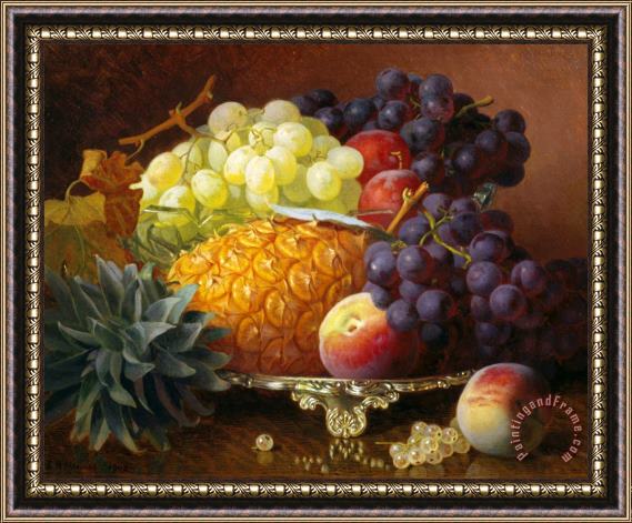 Eloise Harriet Stannard Still Life of Grapes And Pineapples Framed Print