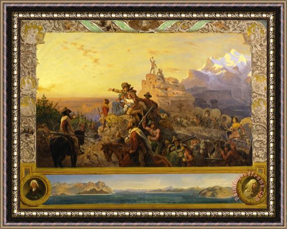 Emanuel Gottlieb Leutze Westward The Course of Empire Takes Its Way (mural Study, U.s. Capitol) Framed Painting