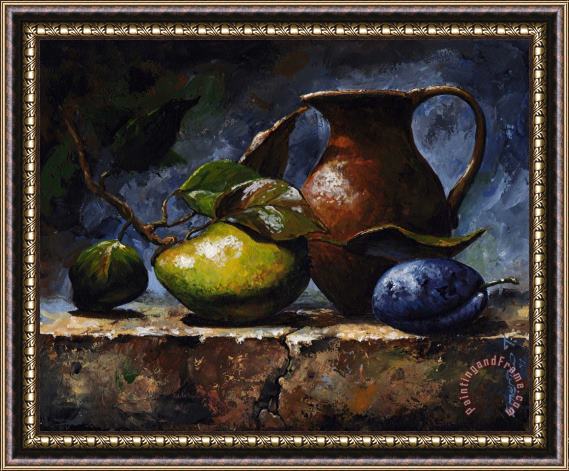 Emerico Toth Pear and plum Framed Painting