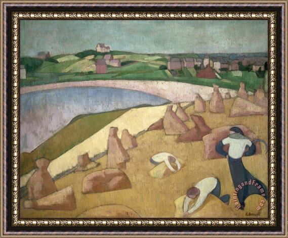 Emile Bernard Harvest by The Sea Framed Painting