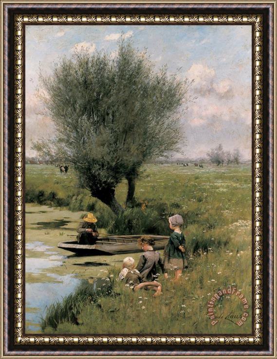 Emile Claus By the Riverside Framed Painting