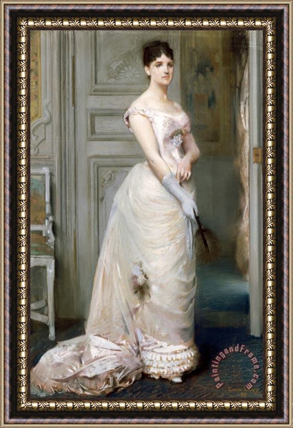 Emile Levy Portrait of Madame Jose Maria De Heredia Framed Painting