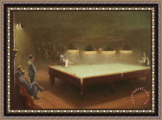 English School Billiard Match at Thurston Framed Painting