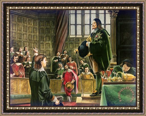 English School Charles I in the House of Commons Framed Print